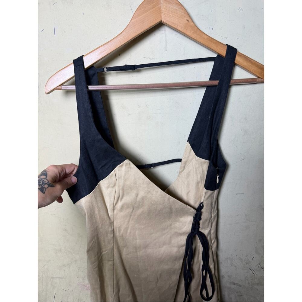 By Anthropologie Sleeveless Linen Wrap Mini Dress Size 2 - Picture 9 of 12